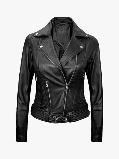 Aldo Women’s Black Genuine Leather Asymmetrical Jacket