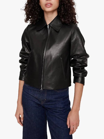 Banana Republic Women’s Minimalist Black Leather Jacket