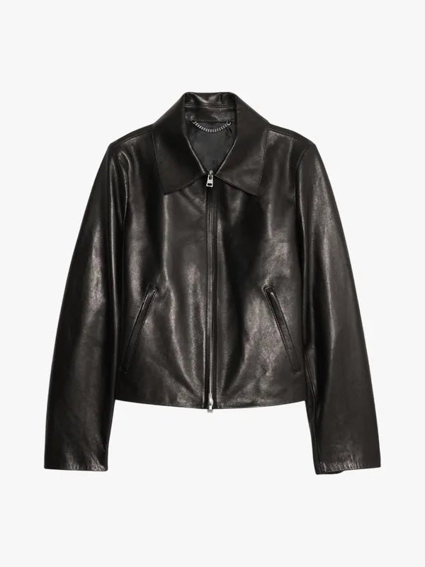 Banana Republic Women’s Minimalist Black Leather Jacket