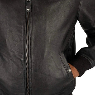 Classic Fur Collar Nappa Leather Jacket