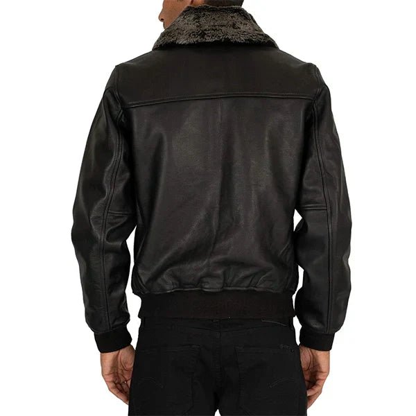 Classic Fur Collar Nappa Leather Jacket