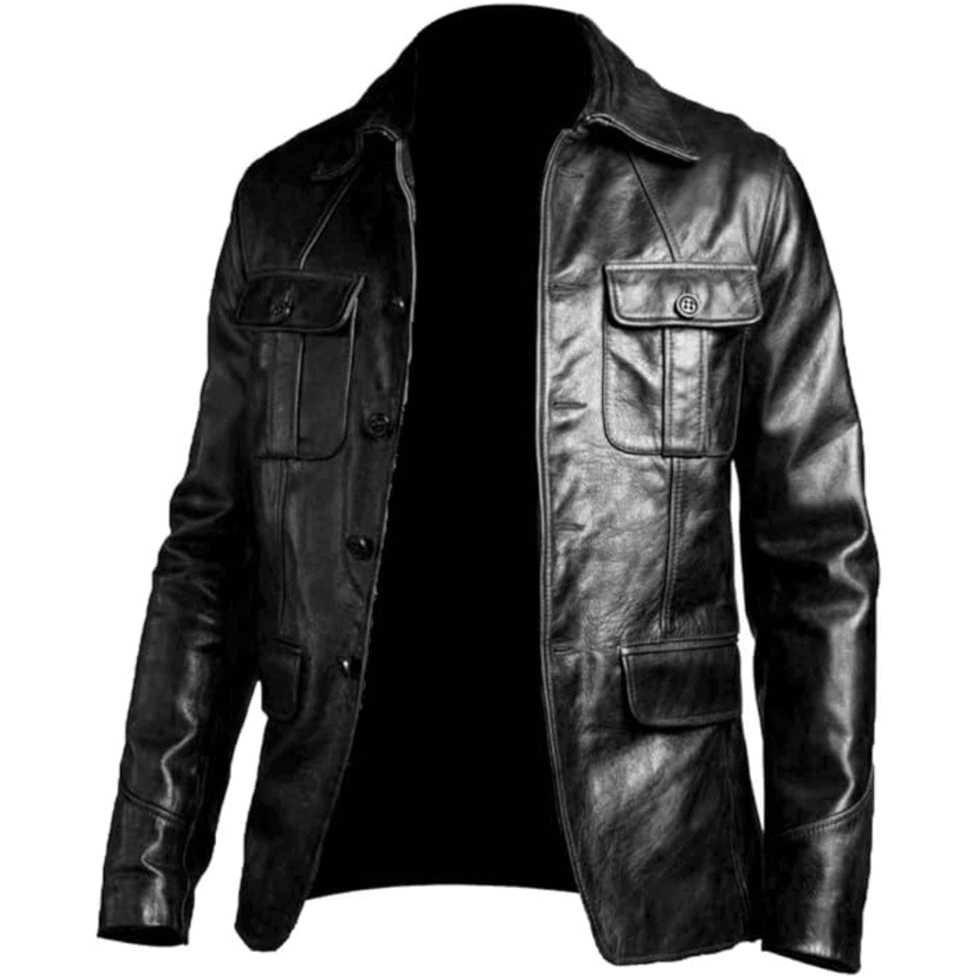Leather Jacket Men | Vintage Four Pocket Genuine Leather Jacket - Styriz Jackets 