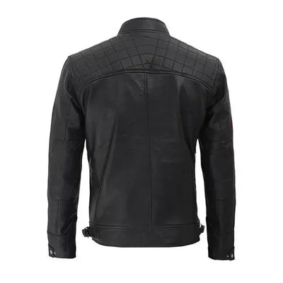 Mens Black Biker Leather Jacket
