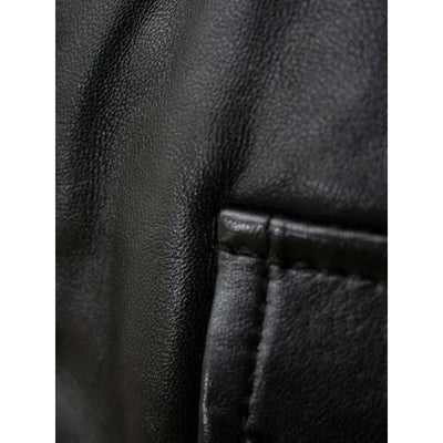 Men’s Black Leather Bomber Jacket