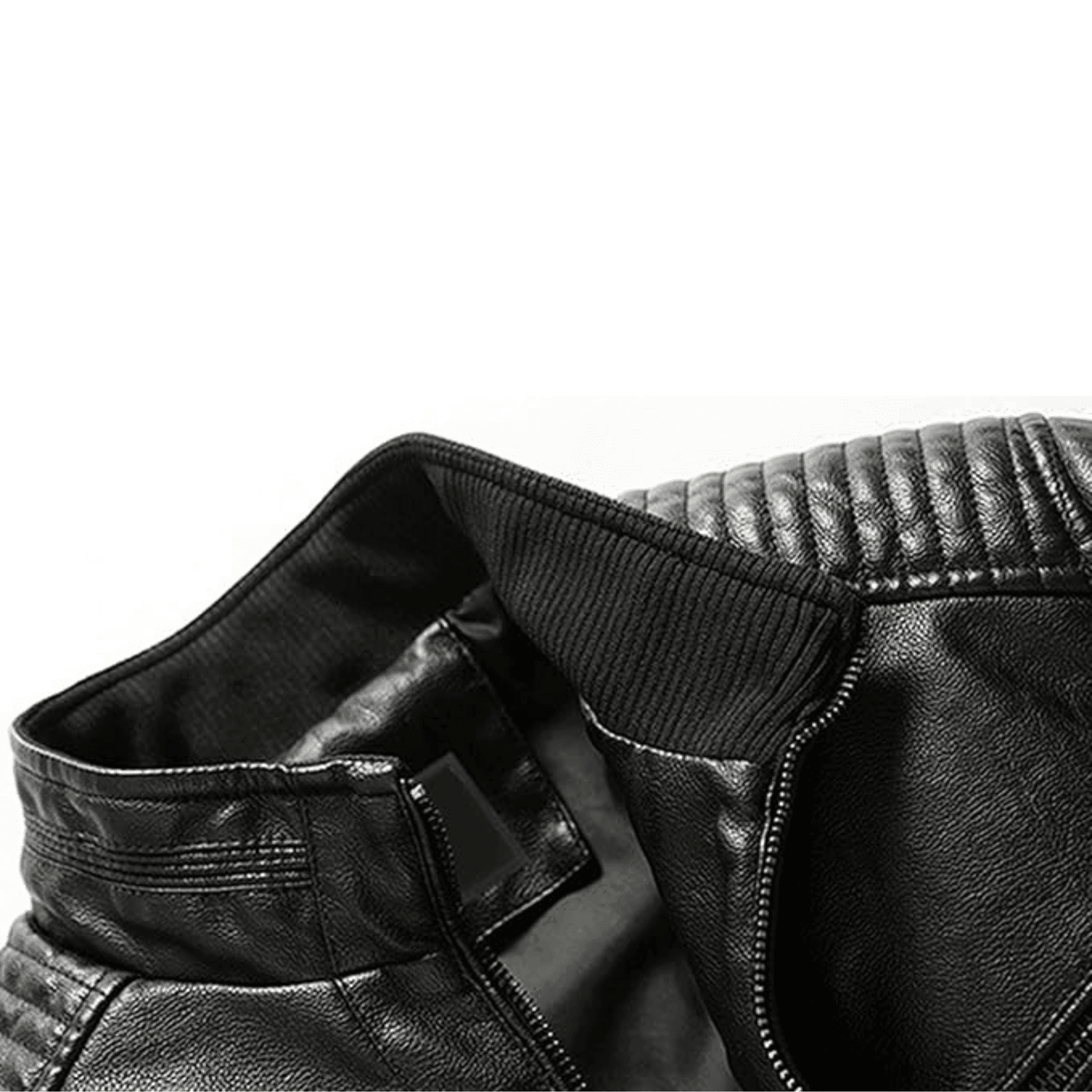 Men's Casual Zip Up Slim Bomber Faux Leather Jacket - Styriz Jackets 