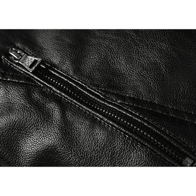 Men's Casual Zip Up Slim Bomber Faux Leather Jacket - Styriz Jackets 