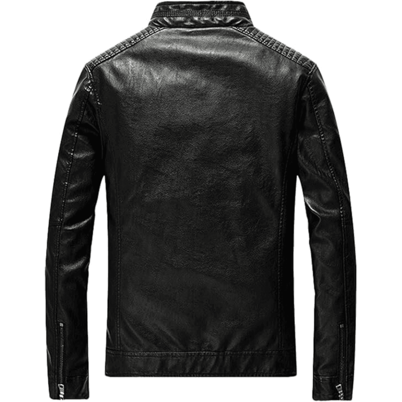 Men's Casual Zip Up Slim Bomber Faux Leather Jacket - Styriz Jackets 