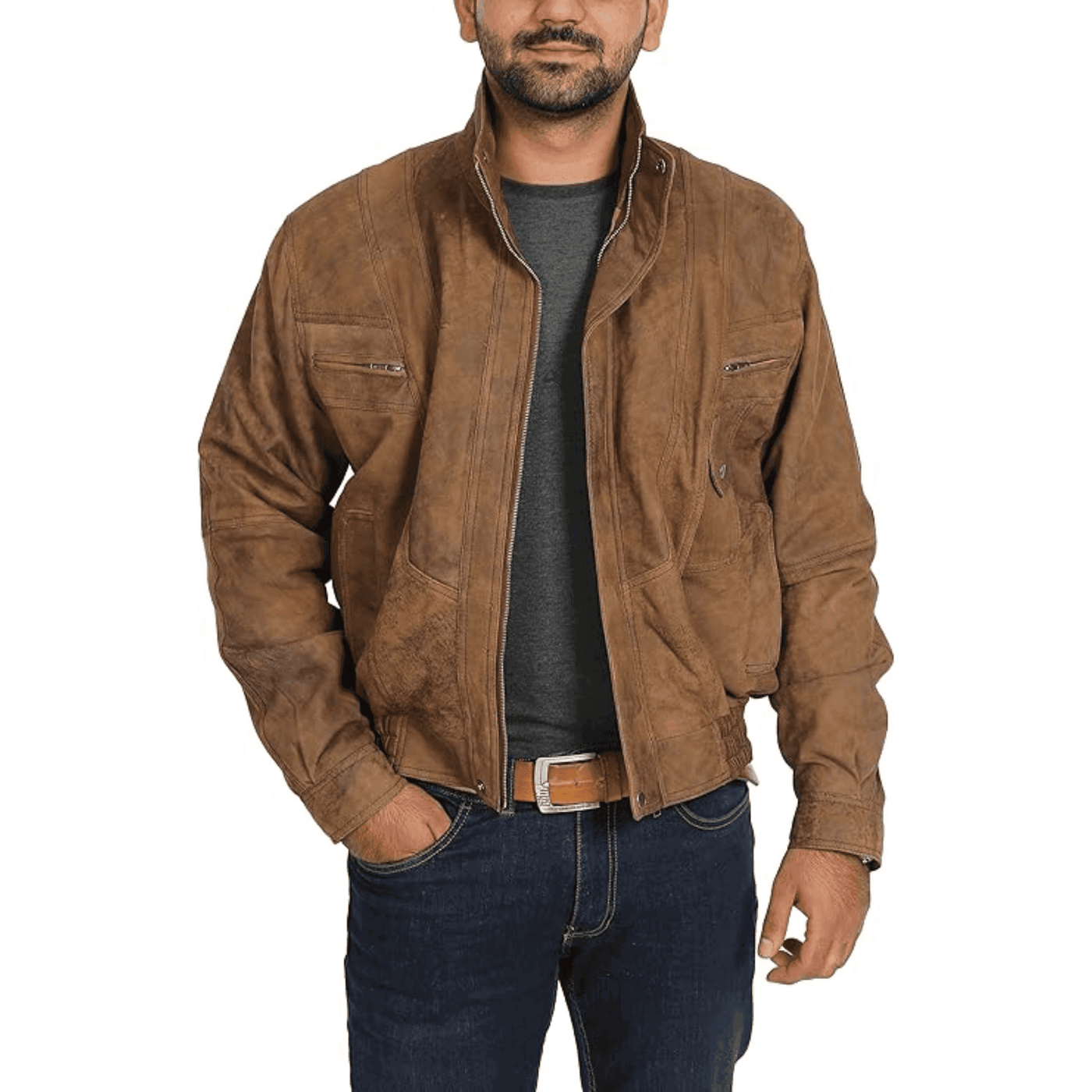 Mens Classic Leather Blouson Jacket - Styriz Jackets 