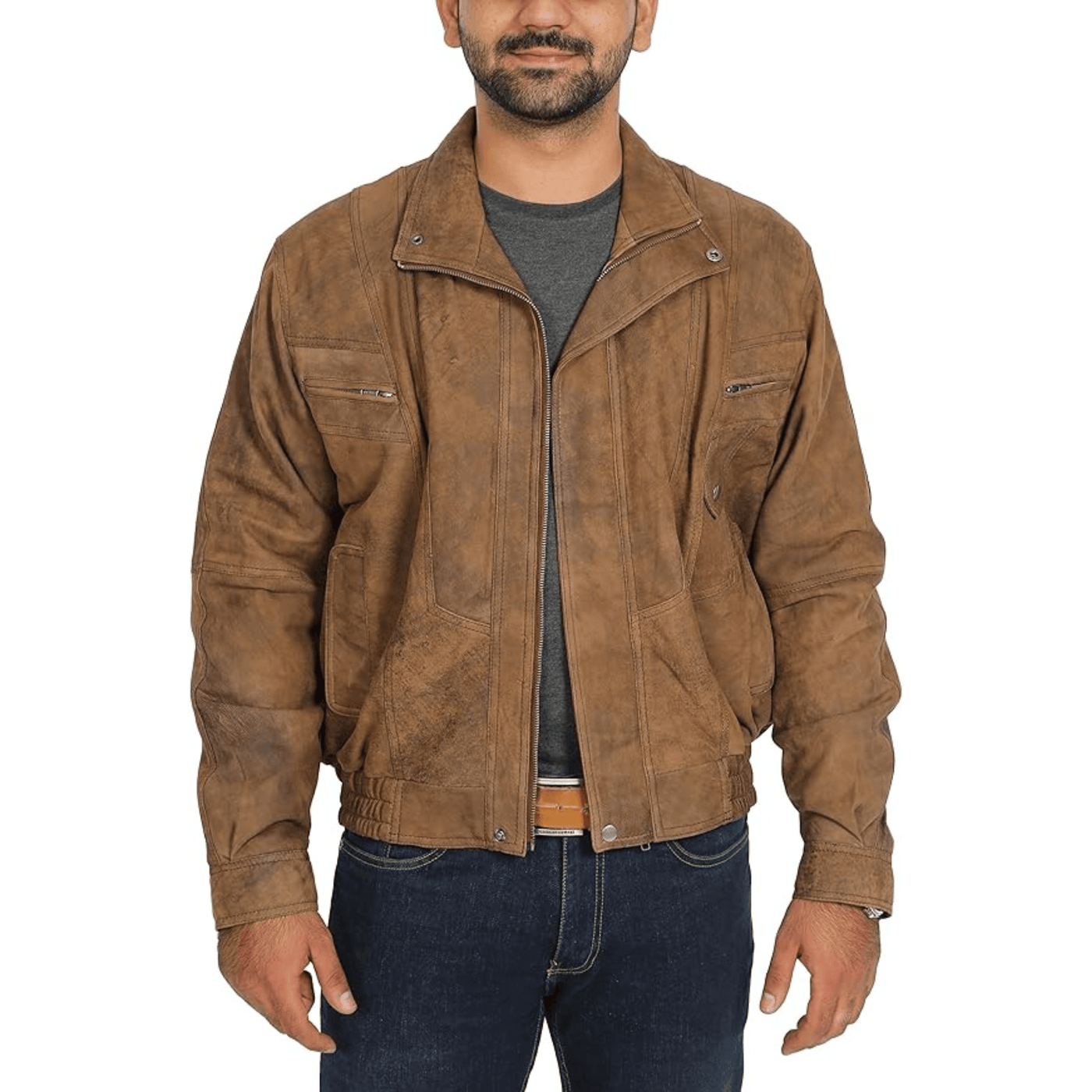 Mens Classic Leather Blouson Jacket - Styriz Jackets 