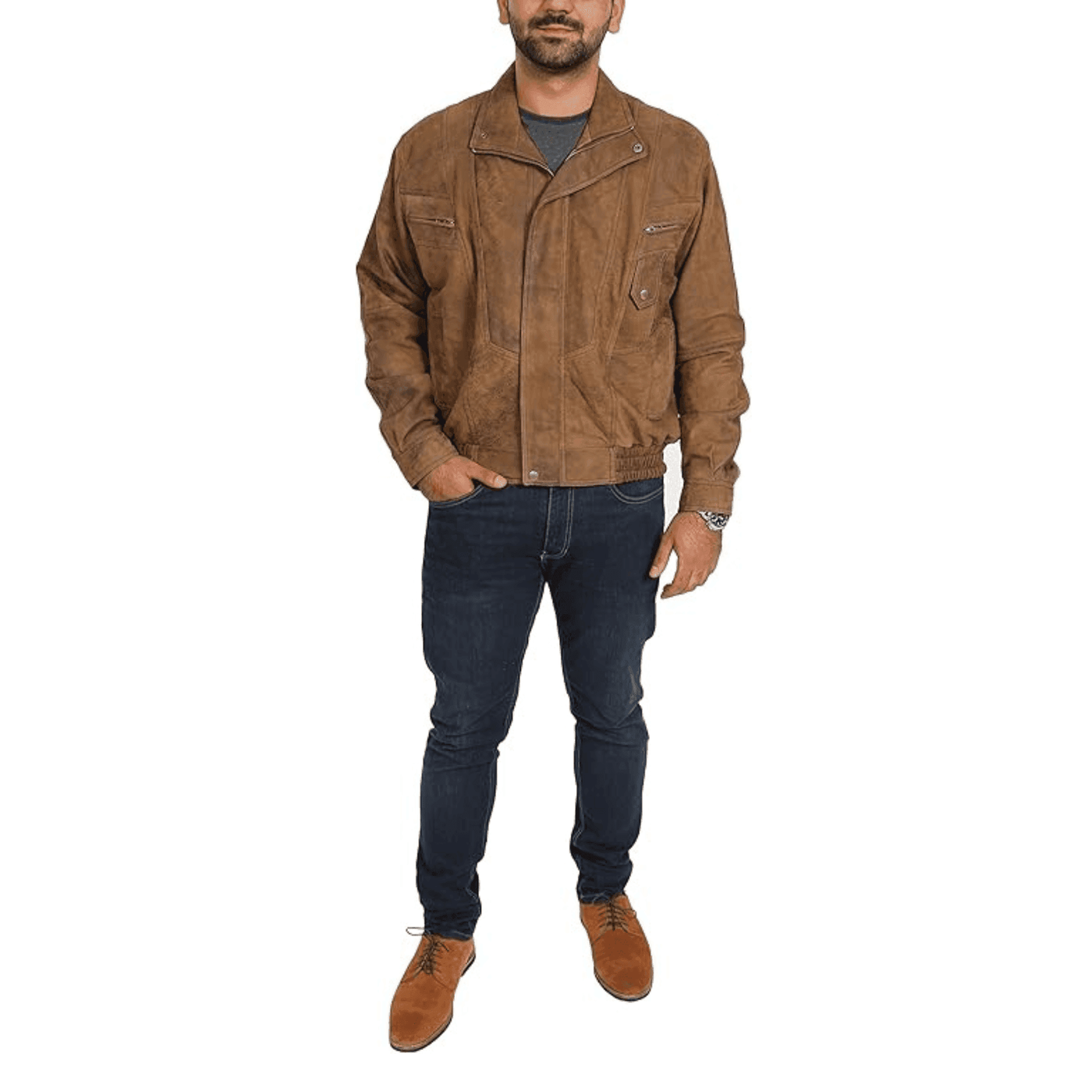 Mens Classic Leather Blouson Jacket - Styriz Jackets 