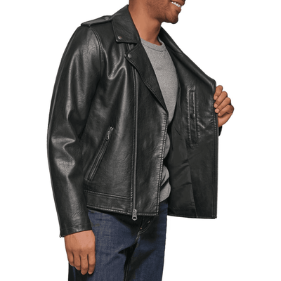 Men's Faux Leather Motorcycle Jacket - Styriz Jackets 