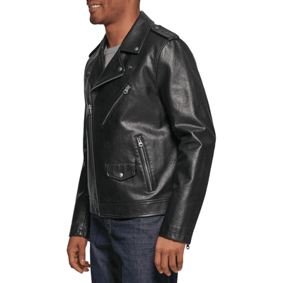 Men's Faux Leather Motorcycle Jacket - Styriz Jackets 