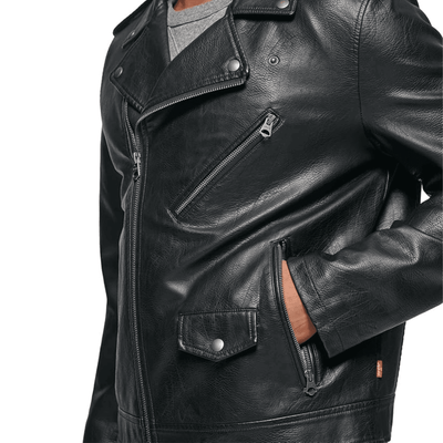 Men's Faux Leather Motorcycle Jacket - Styriz Jackets 