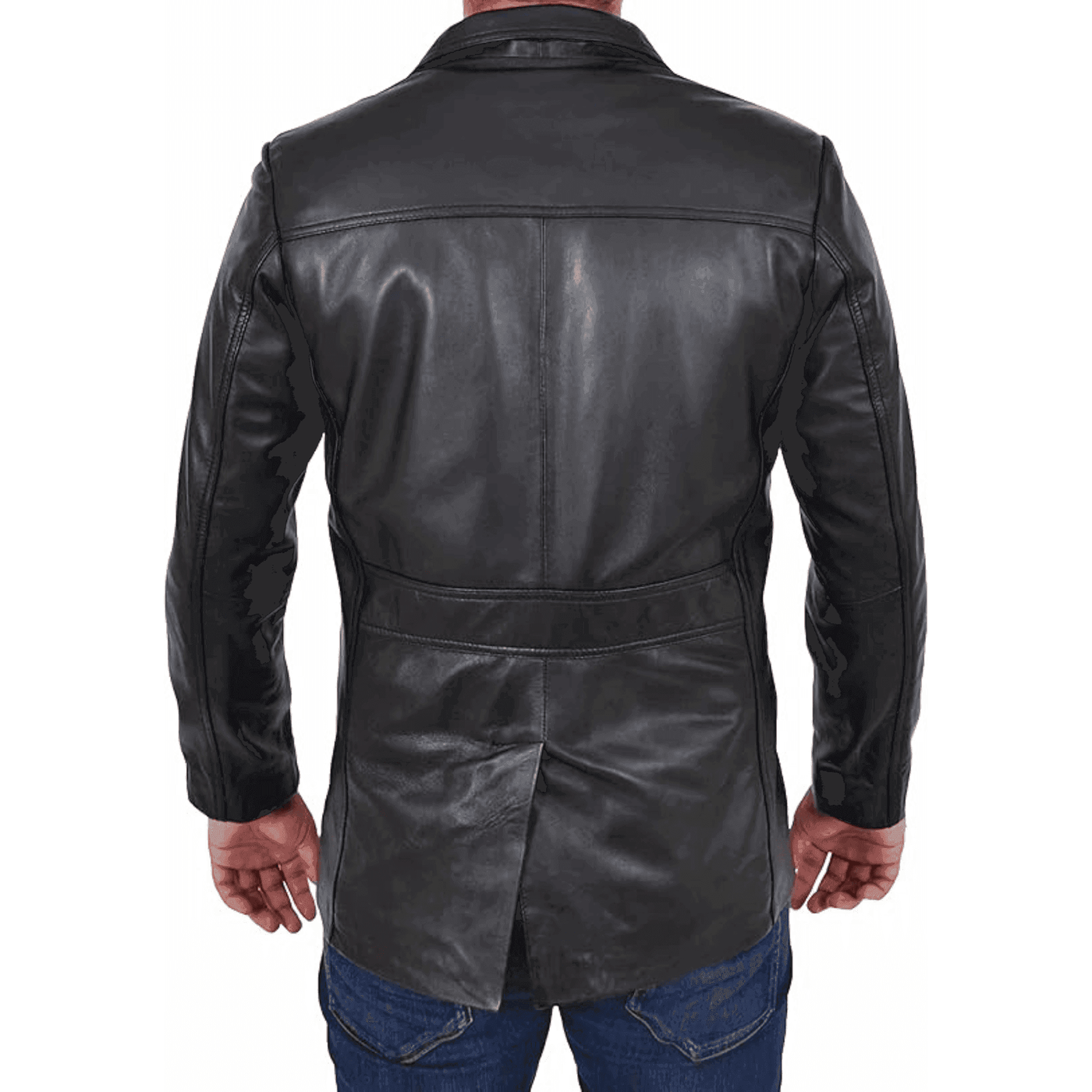 Mens Leather Classic Retro 70's Blazer Hunters Safari Jacket Black - Styriz Jackets 